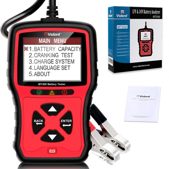 Vident iBT200 Car and Truck Battery Tester 100 to 2000CCA
