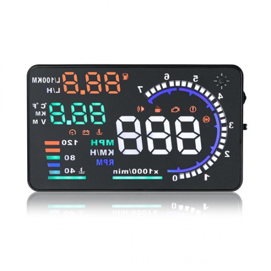5.5 Large Screen Car HUD Head Up Display With OBD2 Interface Plug & Play A8