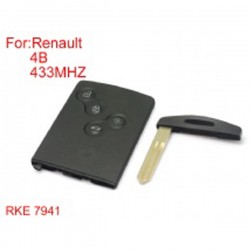 Smart Remote Key 4 Buttons 433MHZ PCF7941 for Renault Koleos