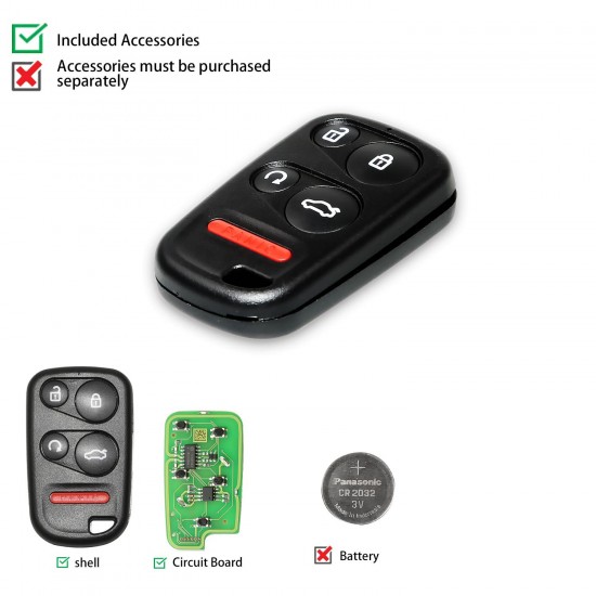 XHORSE XKHO03EN Universal Remote Key Fob for VVDI Key Tool With Remote Start & Trunk Button