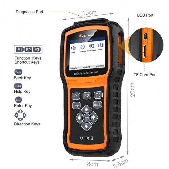Foxwell NT530 Multi-System Scanner with 1 Free Car Make