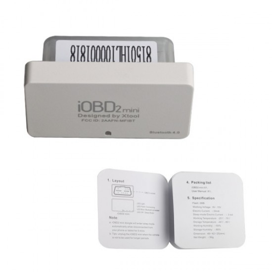 10pcs XTOOL iOBD2 Mini OBD2 EOBD Scanner 4.0 for iOS and Android