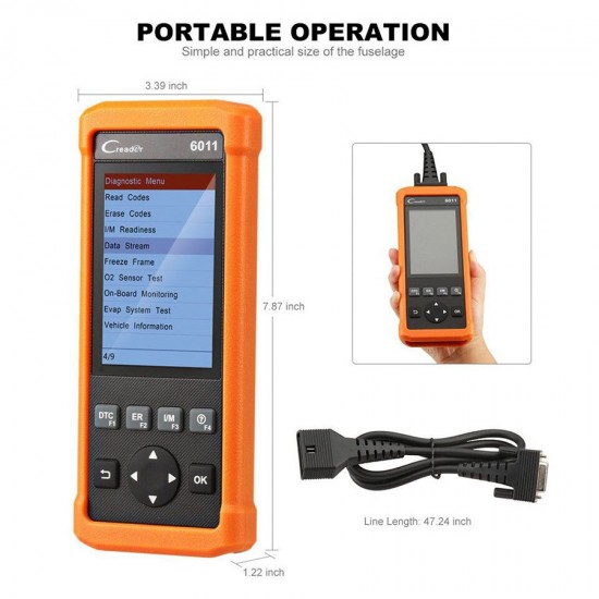 Launch CReader 6011 OBD2 with ABS and SRS System Diagnostic Functions
