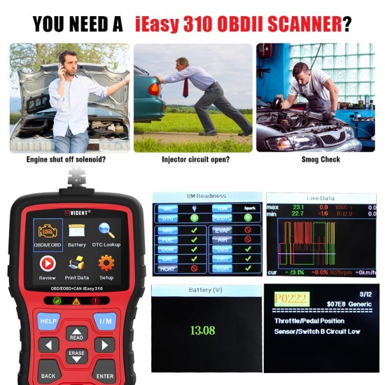 Vident iEasy310 OBD2 Scanner Code Reader and Car Diagnostic Tool