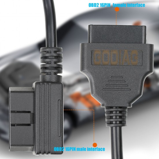 OBD-ii Obd2 16pin Male to Female Extension Cable Diagnostic Extender 100cm