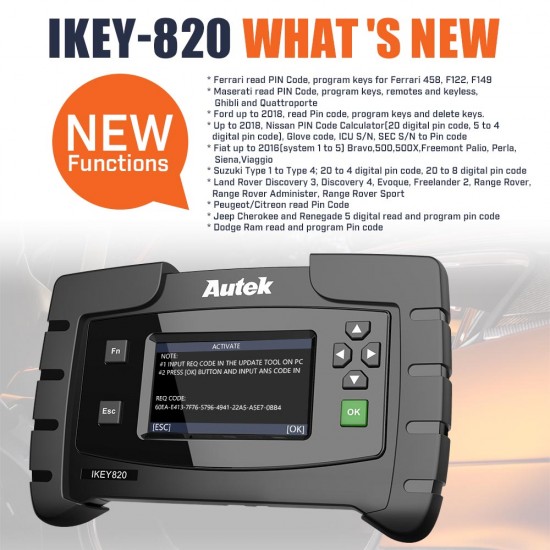 Original Autek IKey820 IKey 820 Universal Car Key Programmer