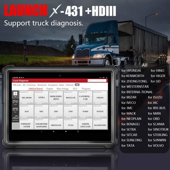 Launch X431 V+ HDIII Heavy Duty Truck Diagnostic Tool