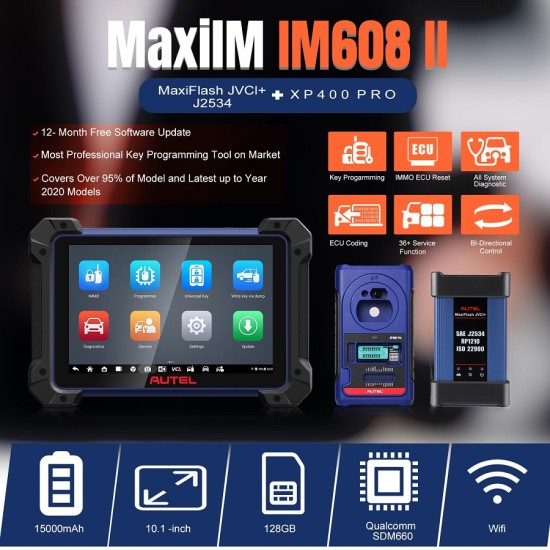 2023 Autel MaxiIM IM608 II (IM608 PRO II) Automotive All-In-One Key Programming Tool No IP Limitation Get 2pcs Smart Key Watch Free Shipping